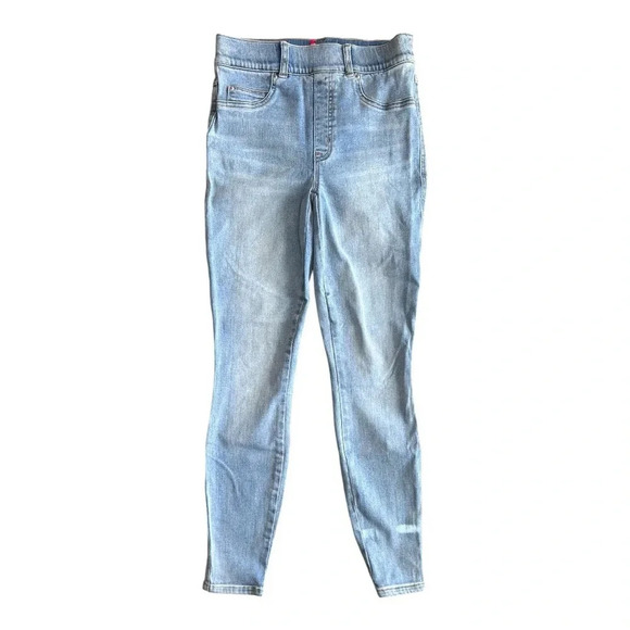 SPANX Distressed Skinny Jeans Light Vintage Wash Pull On Tummy Control - Picture 5 of 13